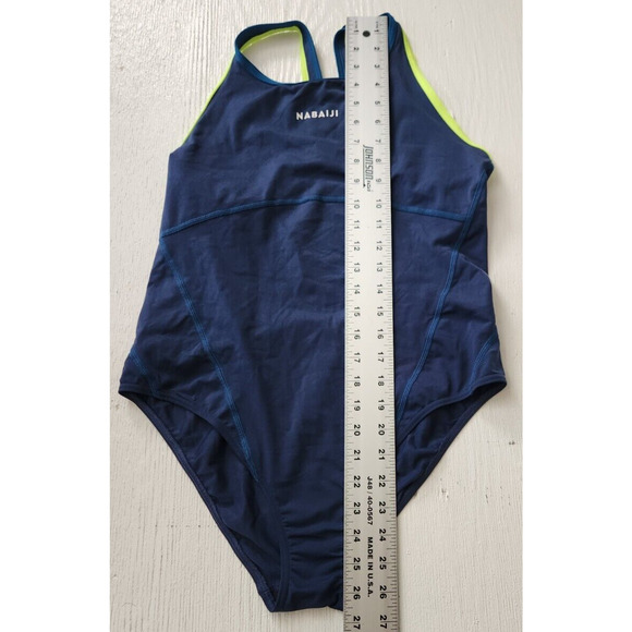 Nabaiji Women Large One Piece Navy Open Back Swimwear - Picture 6 of 11